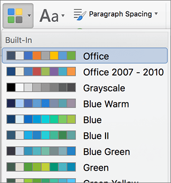 create color palette for microsoft word mac